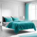Mezzati Bedspread Coverlet Set Blue-Ocean Teal  Prestige Collection - Comforter Bedding Cover  Brushed Microfiber Bedding 3-Piece Quilt Set (King/Cal King, Blue Ocean Teal)