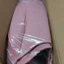 Luxury Thickened Plush Car Seat Cushion Set, Soft Fluffy Protector Warm Faux Rabbit Fur Non-Slip Front and Back Seat Covers (Pink,6pcs)