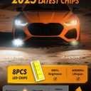 FAHREN H11/H8/H16 Fog Light Bulbs, 16000LM 800% Brightness Upgraded 6500k cool white Driving Fog Lights, 60000HRS Lifespan Replacement H8 H16 Fog Bulbs, 1:1 Mini Size, Plug and Play, Pack of 2.