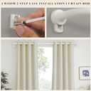 Matte White Curtain Rods for Windows 28 to 48",1 Inch Disc Wrap Around Curtain Rod with Aluminum Finials and Brackets,No Screw Disassembly Adjustable Blackout Curved Room Darkening Curtain Rod