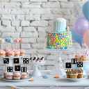 W Dice Cupcake Topper for Gambling Casino Theme Party Favors Decorations Cheer to Men Women Happy Birthday Party Decor Supplies set 18pcs Black Glitter