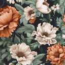 Floral Wallpaper Peel and Stick, Vintage Large Blooming Flowers Contact Paper 17.5" x 118", Retro Wall Paper Self Adhesive Removable Waterproof for Room Walls Shelves Cabinet Table (Orange, Green)