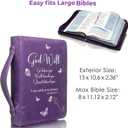 DEHITE Bible Cases for Woman Leather Bible Covers for Women Carrying Bag for Woman Pen Slots Zippered Pocket Premium Faux Leather Holder Christian Floral Accessories