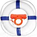 Swim Foam Buoy Set, 20inch Life Preserver Pool Safety Throw Ring with Water Floating Lifesaving Rope 98.4FT Set,Foam Swimming Tube Pool Ring Wall Decoration,Throwable Flotation Device (Blue)