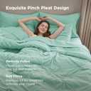 Bedsure King Size Comforter Set Mint Green - Bed in a Bag Bedding Set 7 Pieces, GentleSoft Pintuck Bed Set Gift for Family, All Season Down Alternative Comforter with Sheets, Pillowcases & Shams