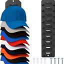 2 x Hat Organizer for Baseball Caps,Hat Rack for Wall, Compact Hat Storage Display Holder,Hold Up to 10 Hats,Hat Hanger Strong Adhesive/Wall Drilled for Door,Bedroom,Closet (Gery Black)