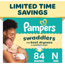 Pampers Swaddlers Diapers, Size 0 (up to 10 lbs), 84 Count, Absorbent, Keeps Baby Dry and Comfortable, Skin Safe Disposable Baby Diaper