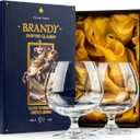 Large 21 oz Crystal Brandy and Cognac Snifter Glasses | Set of 2 Short Stem Giant Sniffer Bowls | Drinking and Tasting Glassware for Bourbon, Scotch, Tequila, Armagnac, Rum, Beer, Liquor