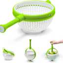 Dreamfarm Spina 2-In-1 Easy-To-Use, Collapsible Salad Spinner & Straining Colander for Salad, Fruit, Vegetable, Lettuce - White/Green
