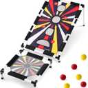 Seenelling Toss and Bounce Game Set Spring Toss Bounce Ball Game Include 6 Foam Bouncy Balls,1 Scoring Target, and 1 Scoring Target for Boys Girls Adults