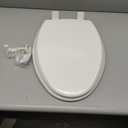 Mayfair Cassel Slow Close Toilet Seat, Easy Clean, Non Slip Premium Wood Seat, Easy Install, Made in USA, Elongated, White