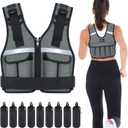 Sportneer Adjustable Weighted Vest Weights: 2-18 lbs/2-40 lbs Washable Weight Vest for Walking 16 In 1 Fast Adjust Rucking Vest for Women and Men Home Gym Running Jogging Strength Training Vests (Gray)