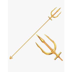 Metal Trident Spear Cosplay Costume, 3-pronged Poseidon Weapon for Adult Halloween