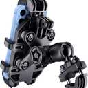 Motorcycle Phone Mount Holder with Vibration Dampener Anti-Shake 720 Adjustable for iPhone 16 Pro Max for Samsung 5.4''-6.9'' Phone Anti-Theft Dirt Bikes(U Shape Base 0.6-1.1" Handlebar)