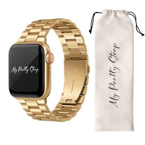 My Pretty Strap- Compatible Apple Watch Band - Stainless Steel iWatch Strap for Women- Adjustable Strap (5.1" - 6.8") - Series 1-11, SE & Ultra ( 41mm) - Gold