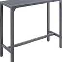 TMEE Outdoor Bar Table Patio High Pub Table 55L Counter Height Table with Waterproof Top and Sturdy Metal Frame for Hot Tub/Poolside/Garden/Balcony/Hallway/Bistro, Rectangle, Black