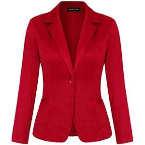 MINTLIMIT Women Long Sleeve Button Blazers Work Casual Office Notch Lapel Business Open Front Blazer Jacket with Pockets , size small