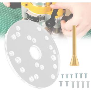 Omninmo 5-3/ 4" Router Base Plate, Clear Acrylic with Multiple Predrilled Holes, Acrylic Woodworking Auxiliary Tools for Trim Routers, Fits Bosch, DeWalt, Makita, Porter Cable, Ryobi