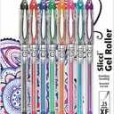 Pentel Arts Slicci 0.25 mm Extra Fine Gel Pen, Assorted Ink, 8 Pack (BG202BP8M)