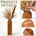 4 Pcs Wood Wall Planter Vase with Artificial Flowers, Farmhouse Boho Wall Hanging Decor for Living Room Entryway Bathroom Bedroom Kitchen Office Home Decoration(24 Pcs,Dried Pampas Grass)