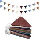 Oudain 2 Pcs Pennant Banner Flags Nursery Garland Triangle Bunting Flags Playroom Wall Decor Banner for Nursery Baby Shower Birthday Boho Wedding Party Event, Each 7.75 ft(Neutral Color)