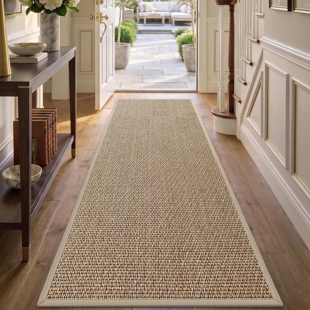 DEXI Ultra Thin Hallway Runner Rug 24x72, Non Slip Entryway Rugs,Beige