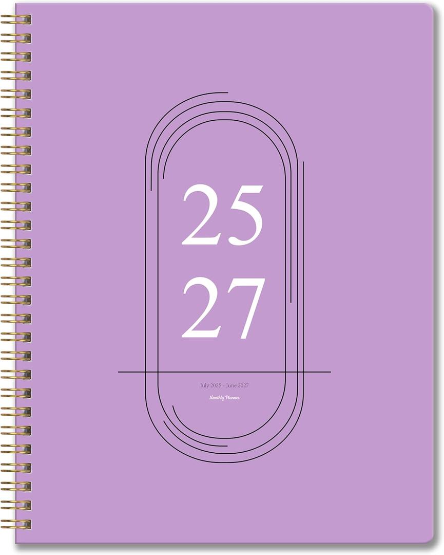 2026-2027 Monthly Planner, Jan 2026-June 2027, A4 (8.5" x 11"), 2 Year Monthly Planner, 24 month Calendar, Simple Calendar Planner Notebook Cardboard Cover, Suitable for Schools & Offices,Purple