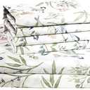 Virah Bella 4-Piece Queen-Size Printed Microfiber Bed Sheet Set - Floral Bird - Vintage