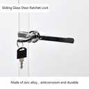 Sissinda Sliding Glass Door Ratchet Lock Display Case Lock with Chrome Finish, Security, Keyed Alike Showcase Display (8 PC)