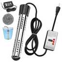 Immersion Water Heater, 2000W Portable Electric 304 Stainless Heaters with Guard Cover - LCD Thermometer for Above Ground Inflatable Pool Tub Buckets Motorhome Camping Outdoor