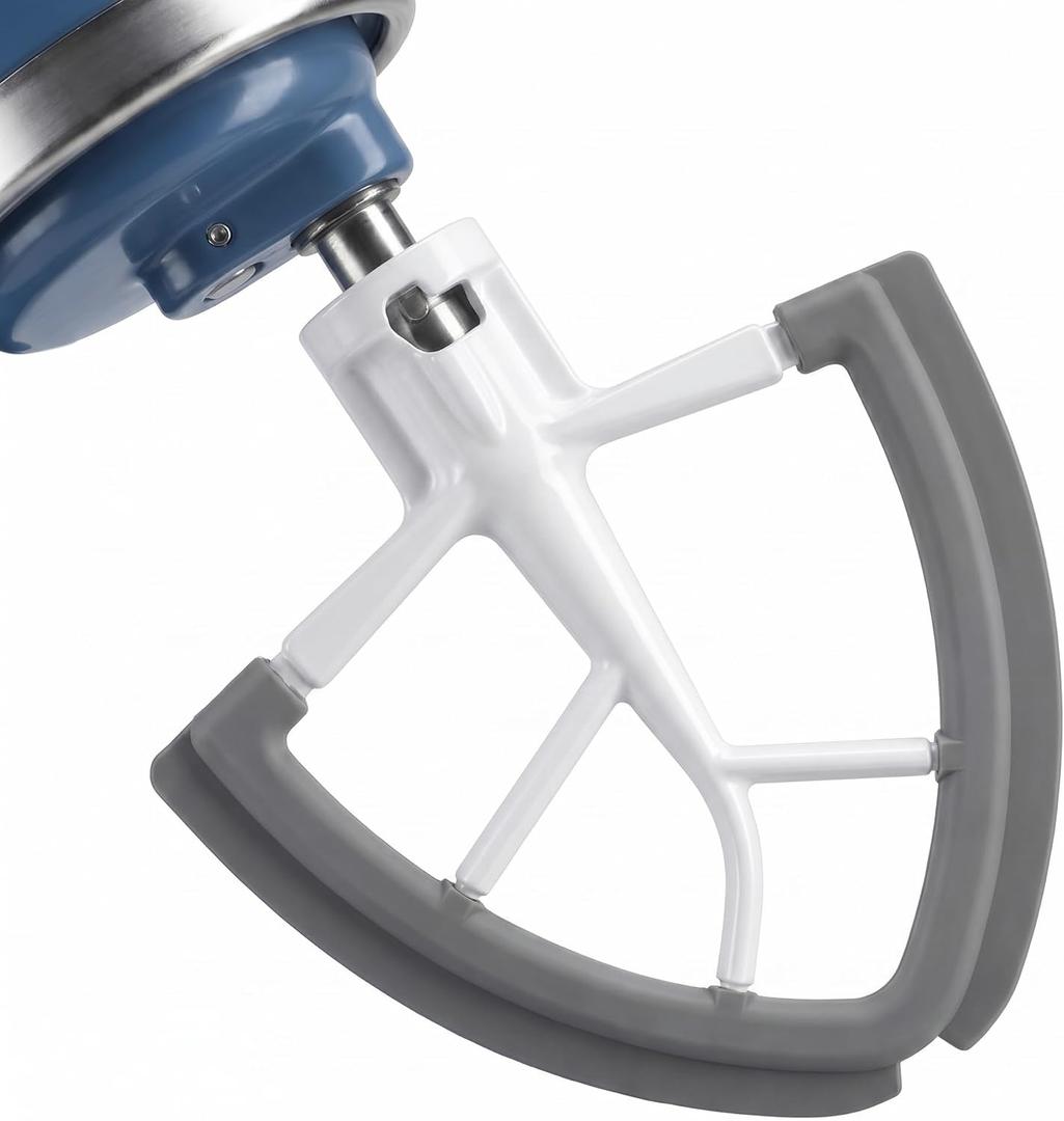 Flat Edge Beater Compatible with KitchenAid Mixer, Flexible Silicone Paddle Attachment for Tilt-Head Stand Mixer Fits 4.5-5 QT Mixing Bowl, Kitchen Aid Paddle Attachments, Beater Replacement