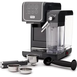 Mr. Coffee One-Touch CoffeeHouse+ Espresso, Cappuccino, and Latte Maker Home Coffee Machine with 19-Bar Italian Pump, and Milk Frother Ideal for Latte, Espresso, and Coffee Lovers (Grey)