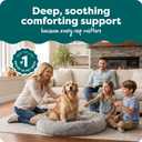 FurHaven 45" Calming Donut Dog Bed for Large Dogs, Round Plush Donut with Soft Filling for Snuggling Comfort, Removable Washable Cover, Jumbo XL, Shaggy Faux Fur, Mist Gray