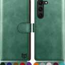 SUANPOT for Samsung Galaxy S23 +/ Plus Wallet case with RFID Blocking Credit Card Holder,Flip Book PU Leather Protective Cover Women Men for Samsung S23Plus Phone case Sea Green