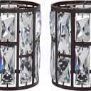 Doraimi Lighting 2 Pack Crystal Metal Pendant Ceiling Chandelier Wall Sconce Lamp Replacement Covers Shade Fixture Oil Rubbed Bronze Finish,1.66" Fitter Size,6.1" high*5.3" Diameter