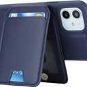 iCoverCase Wallet Case for iPhone 12/12 Pro Compatible with MagSafe, Magnetic Detachable Card Slots Holder PU Leather Kickstand Wireless Charging Case 6.1 Inch (Dark Blue)