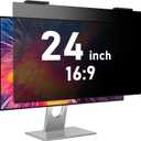 24 Inch Privacy Screen for Monitor - Blue Light Blocking, Eye Protection Anti-Spy Filter - Fits 16:9 Aspect Ratio, Computer Screen Privacy Filter, Removable & Anti-Scratch