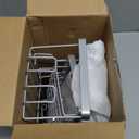 Youvip Adhesive Shower Caddy, No Drilling Bath Organizers 5 Pack, Rustproof Shelves with Soap Holder & Toothbrush Holder, Bathroom Organizers and Storage, Silver