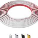 26.2 Ft Peel and Stick Wall Molding Trim, D-Shape Flexible Molding Trim White(Paintable) for Backsplash, Mirror, Wall, Window & Door Frames, Waterproof Self Adhesive Trim(W:0.4", T:0.1")