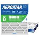 Aerostar 19.875x21.5x1 MERV 8 - 4 Count - High Efficiency Pleated HVAC, Furnace & Air Conditioner Filters - Removes Dust, Lint, Mold & Allergy-Causing Pollen