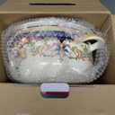 ZENFUN Kitchen Enamel Stockpot with Lid, 3.5 Quart Retro Flower Stew Bean Cooking Pot, Vintage Thicken Soup Pot with Handles, Nonstick, Safe for Induction Cookers, Gas Stove