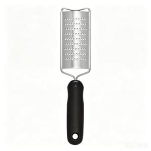 Stainless Steel Grater, Black Ergonomic Handle for Citrus Peel Chocolate and Hard Cheese Dishwasher Safe with Hanging Hole for Storage
