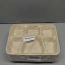 NROZIET 50 Pack 6 Compartment Disposable Plate, Heavy Duty Divided Paper Plates for Dinner, Microwavable Freezer Safe School Food Lunch Platter Tray for Party Dinner Buffet