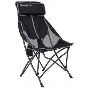 SUNNYFEEL High Back Camping Chair for Adults, Lightweight Camping Chair Support 250 lbs Heavy Duty, Compact Folding Chair Design, Portable & Collapsible Camping Chairs for Outdoor, Camp, Beach, Picnic, BlackGray