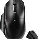 ATTACK SHARK V6 65g Superlight Wireless Gaming Mouse with RGB Magnetic Charging Dock, BT/ 2.4GHz Wireless/ Wired Mouse 1K Polling, PixArt PAW3311 Sensor, 25000DPI, Office Gamer Mice for PC/ Win/ Mac(Black)