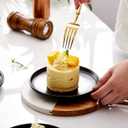 Matte Ceramic Appetizer Plates 6 Inch,Small Mini Dessert Plates Set of 4,Microwave and Oven Safe Snack,Bread,Butter Dessert,Pie,Cake Plates Cat Dishes(6 inch,Black)