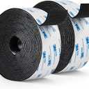 Hook and Loop Tape 2" x 22ft, Self Adhesive Strips with Strong 9448A Backing, Interlocking Nylon Fabric Fastener for Heavy Duty Applications, Carpets, Cushions, Garage, Outdoor Black