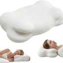 Cloud Pillow, Cloud Neck Pillow, Ergonomic Memory Foam Pillows, Adjustable Cervical Neck Support Pillow with Breathable Pillowcase for Side Back Stomach Sleepers(White)