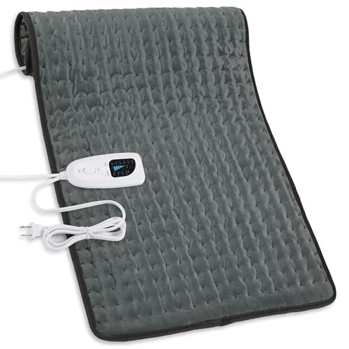 Deepsoon Heating Pad,Electric Heating Pads for Back,Neck,Abdomen,Moist Heating Pad for Shoulder,Knee,Arms,Legs,Dry/Moist Heat & Auto Shut Off,Christmas Gifts for Men and Women,Dark Gray,33x17 Inch