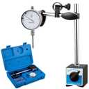 Spurtar Dial Indicator with Magnetic Base 0-1'' Dial Test Indicator 0.001'' Precision Dial Indicator Adjustable Long Arm Magnetic Dial Indicator for Accurate Alignment, Measurement, and Inspection